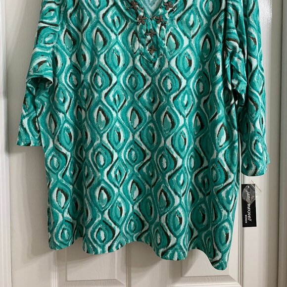 Jason Maxwell Women's Multi-Color Tunic Blouse, Size 3X, NWT - Picture 2 of 5